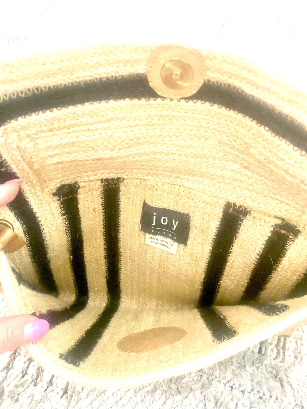 Natural Jute Hand Woven Eco Friendly Crossbody Bag/ Clutch by Joy Susan NWT - Picture 4 of 5